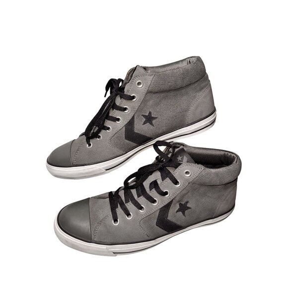 Converse Mens Gray High-Top Sneakers Size 13 With Black Accents - Picture 2 of 14